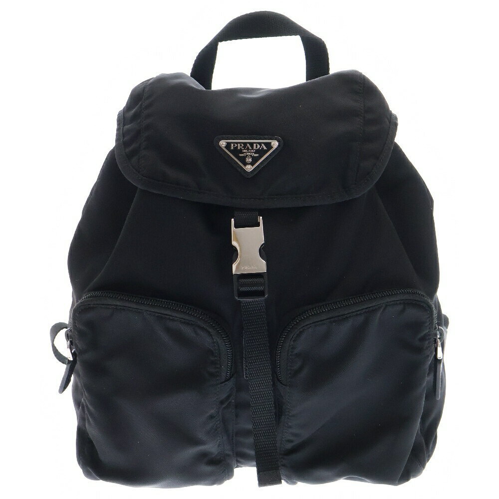 Prada Nylon Triangle Black Backpack - image 2